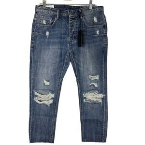 One Teaspoon Mr Whites Denim Jeans SZ 32R Distressed‎ Ripped Faded Streetwear